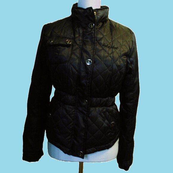 Baby Phat - Quilted Puffer Jacket, w/Leopard lining, Black, USED, size S - Picture 3 of 17